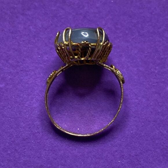 💛 Antique 9k Gold Dendritic Agate Ring - Picture 7 of 7